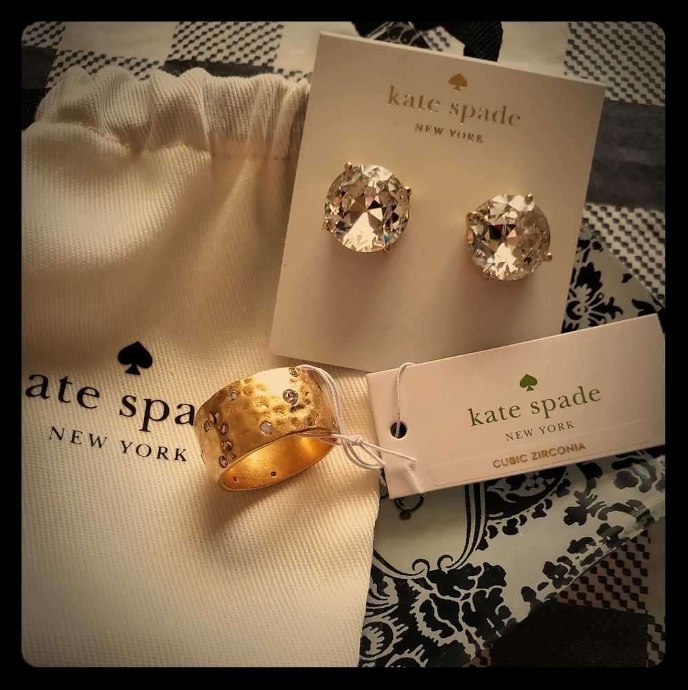 Kate Spade Cigar Ring and Earrings Set